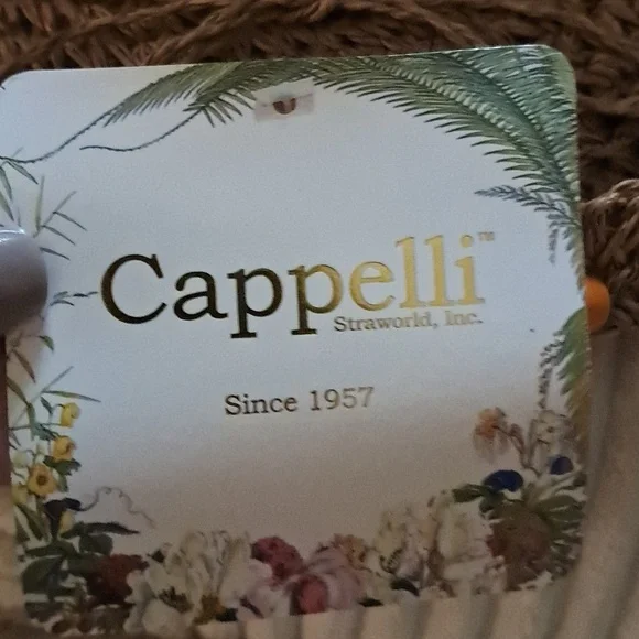 Capelli of New York Women Embellished Floppy Straw Woven Sun Raffia Hat Packable - Picture 6 of 7